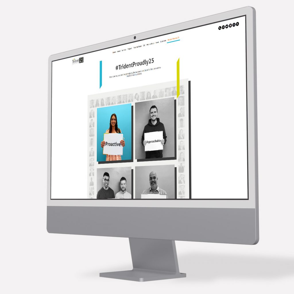 Graphic design for Trident branding refresh, including website design.